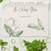 励ましバイブル聖句マグノリア水の色スクリプト キッチンタオル (折り畳み)