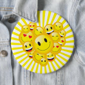 励ましポジティビティ上昇サニースマイル顔 缶バッジ (インサイチュ)