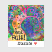 励まし信仰おもしろいカラフルツリー シール (シート)