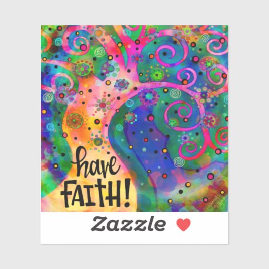 励まし信仰おもしろいカラフルツリー シール (シート)