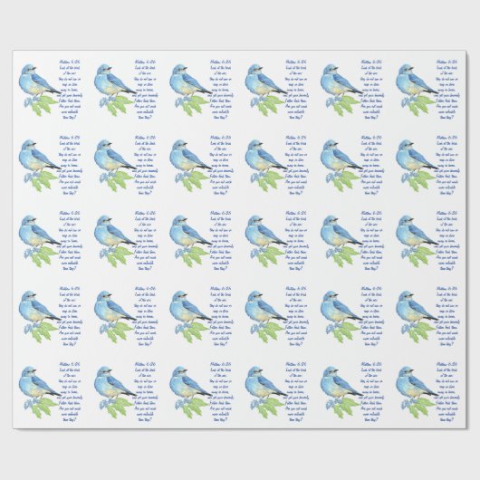 励まし聖書聖なる書物、 経典マシュー・ブルーバード ラッピングペーパー (フラット)