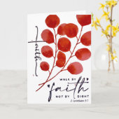 励まし"信仰によって歩く" カード (黄色い花)