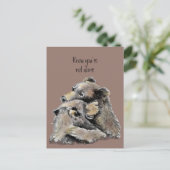 励まし、元気を取る、がんが、負け熊の抱擁 ポストカード (スタンド正面)