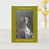 励まし，私たちの信仰コミュニティへようこそ，カード カード (黄色い花)