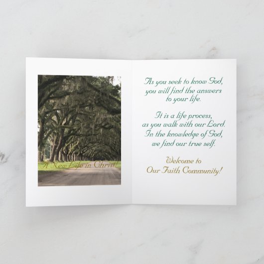 励まし，私たちの信仰コミュニティへようこそ，カード カード (内部)