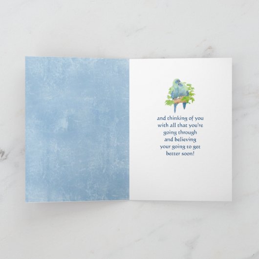 励ますことはかわいいオウムのカップルとよく得ます カード (内部)