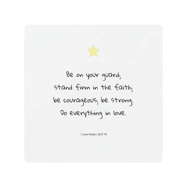 励まやる気を起こさせるす信仰聖書の詩引用文 メタルプリント (正面)