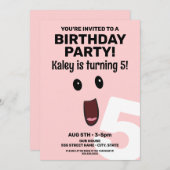 励起顔誕生日招待状 招待状 (正面/裏面)