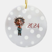 励起10代のクリスマス小妖精や小人セラミックオーナメント セラミックオーナメント (正面)
