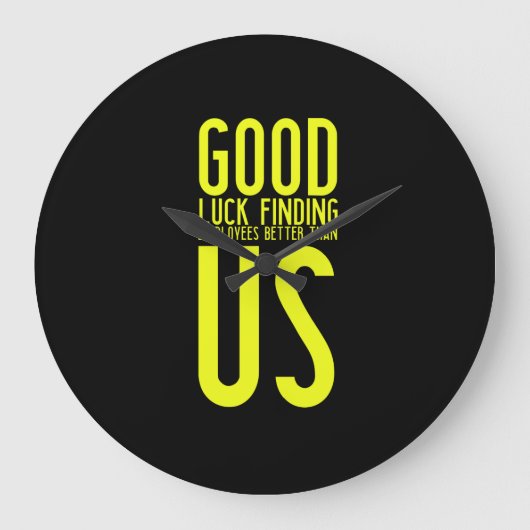 労おもしろい働者、従業員または離れfiへの贈り物 ラージ壁時計 (正面)