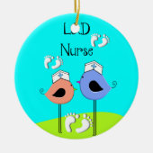 労働および配達ナースのナースの鳥 セラミックオーナメント (正面)
