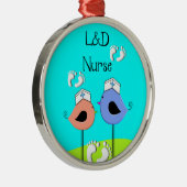 労働および配達ナースのナースの鳥 メタルオーナメント (右)