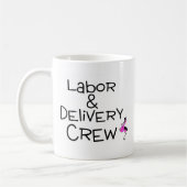 労働および配達乗組員のこうのとり コーヒーマグカップ (左)