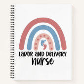 労働と配達のナースレインボーナースの贈り物 ノートブック (正面)