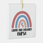 労働と配達ナースレインボーナースギフト セラミックオーナメント (右)