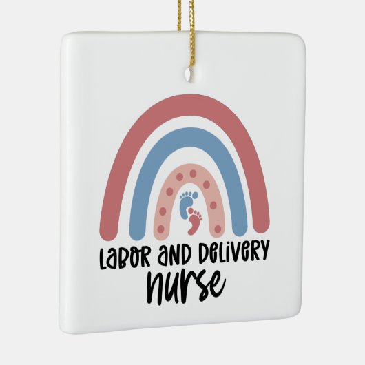 労働と配達ナースレインボーナースギフト セラミックオーナメント (右)