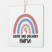 労働と配達ナースレインボーナースギフト セラミックオーナメント (左)