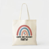 労働と配達ナースレインボーナースギフト トートバッグ (正面)