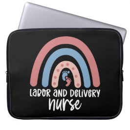 労働と配達ナースレインボーナースギフト ラップトップスリーブ
