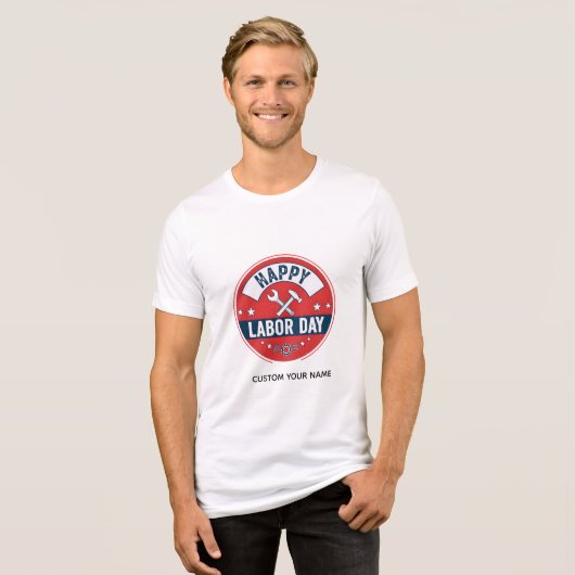労働の日、おめでとうございます トライブレンドＴシャツ (正面全面)