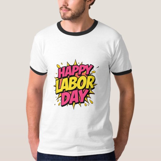 労働の日、おめでとうございます Tシャツ (正面)