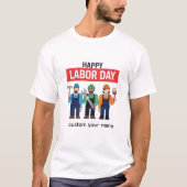 労働の日、おめでとうございます Tシャツ (正面)