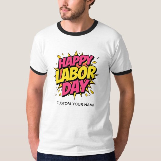 労働の日、おめでとうございます Tシャツ (正面)