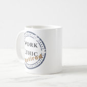労働倫理:退職 コーヒーマグカップ (正面左)