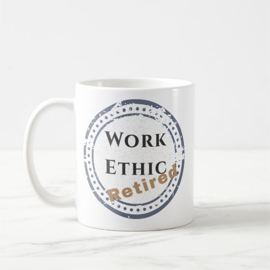 労働倫理:退職 コーヒーマグカップ (左)