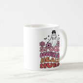 労働健不気味康ナース女性 コーヒーマグカップ (正面右)