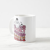 労働健不気味康ナース女性 コーヒーマグカップ (正面左)