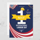 労働国際的日イベントチラシ 招待状 (正面/裏面)