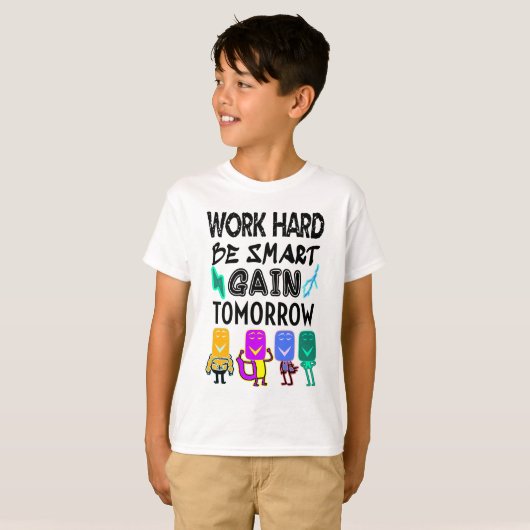 労働懸命頭が切れるの将来の利益 Tシャツ (正面フル)