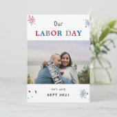 労働日おもしろいベビー妊娠写真の発表 案内状 (スタンド正面)