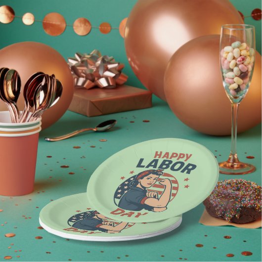 労働日お祝いパーティープレート ペーパープレート (複数)