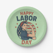 労働日お祝いパーティープレート ペーパープレート (正面)
