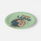 労働日お祝いパーティープレート ペーパープレート (アングル)