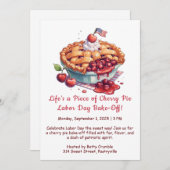 労働日さくらんぼパイベイクオフ招待状 招待状 (正面/裏面)