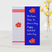 労働日のピクニックタイムカード カード (黄色い花)