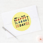 労働日の幸せ ラウンドシール (封筒)