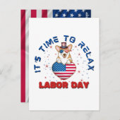 労働日の時だリラックスよ、ウェルシュコーギー犬 ポストカード (正面/裏面)