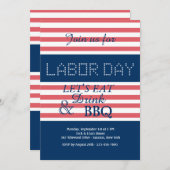 労働日ストライプ招待状 招待状 (正面/裏面)