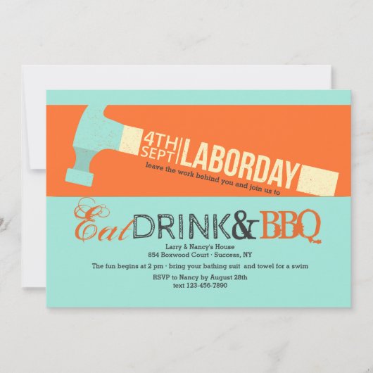 労働日ハンマー招待状 招待状 (正面)