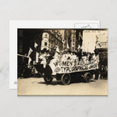 労働日パレードNew York 1909フロート参政権 ポストカード (正面/裏面)