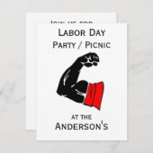 労働日パーティー招待状 招待状 (正面/裏面)