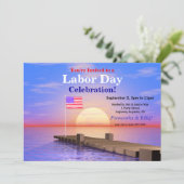 労働日パーティー米国旗オン波止場 招待状 (スタンド正面)