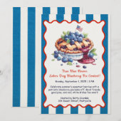 労働日ブルーベリーパイベイクオフ招待状 招待状 (正面/裏面)