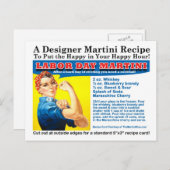 労働日マルティニカクテルレシピはがき ポストカード (正面/裏面)