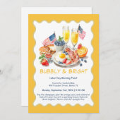 労働日ミモサブランチ招待状 – 愛国的 招待状 (正面/裏面)