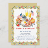 労働日ミモサブランチ招待状 – 愛国的 招待状 (正面/裏面)